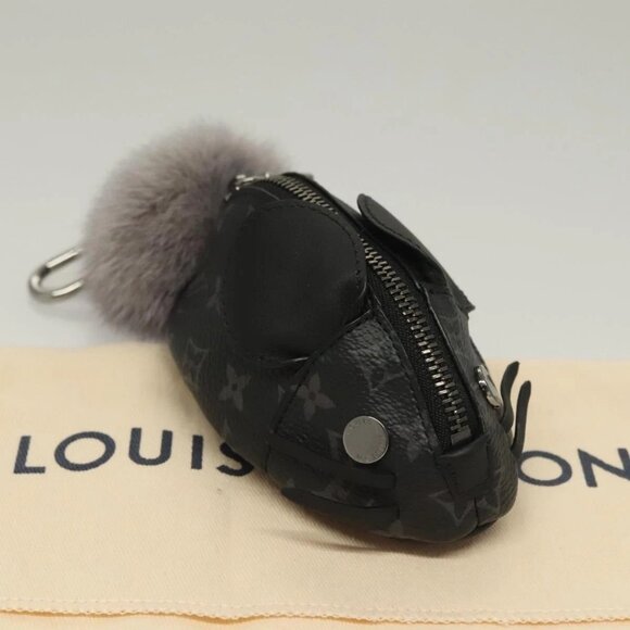 LOUIS VUITTON Monogram Eclipse LV Chinchilla Coin Purse M00962 LV Auth 133207 - Picture 15 of 16